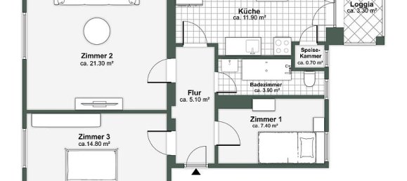 Квартира с 2 спальнями в Веддинг, Германия № 230851 11