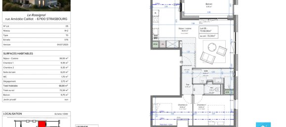 2 غرف نوم شقة في Strasbourg, France رقم 75925 2