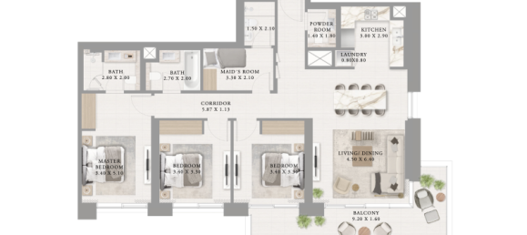 1 bedroom Apartment in Dubai Creek Harbour (The Lagoons), UAE No. 121591 7