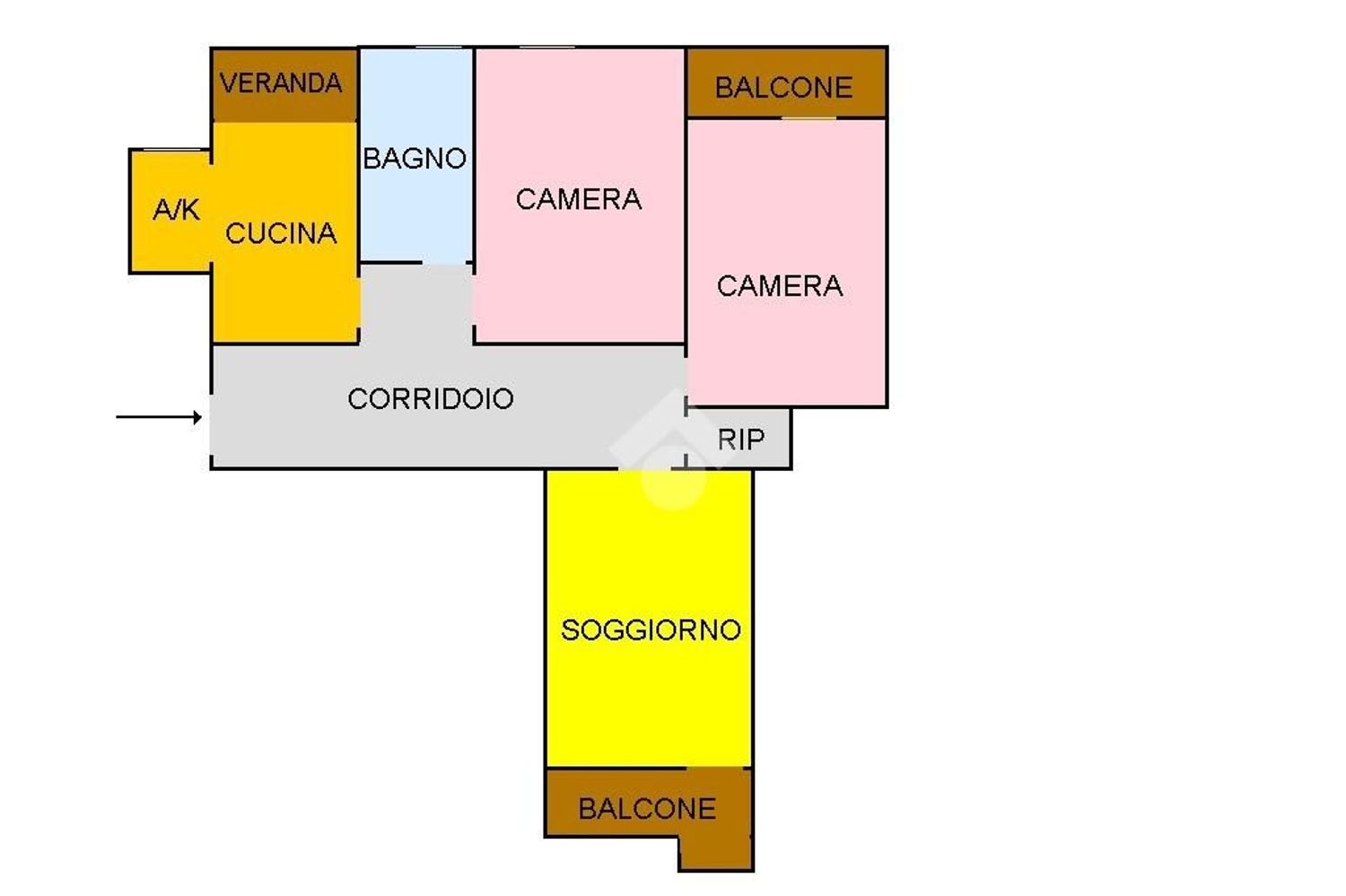 3غرفة شقة في Rome, Italy رقم 205249