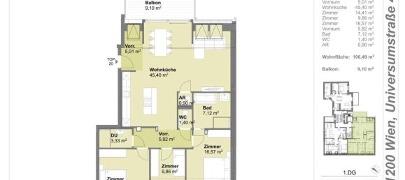 4 rooms Penthouse in Brigittenau, Austria No. 250273 7