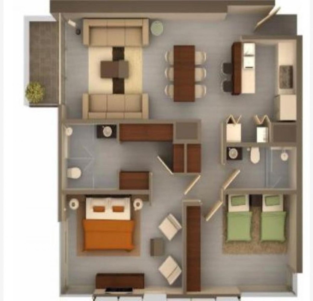 Квартира с 2 спальнями в Нуэво Леон, Мексика № 186625