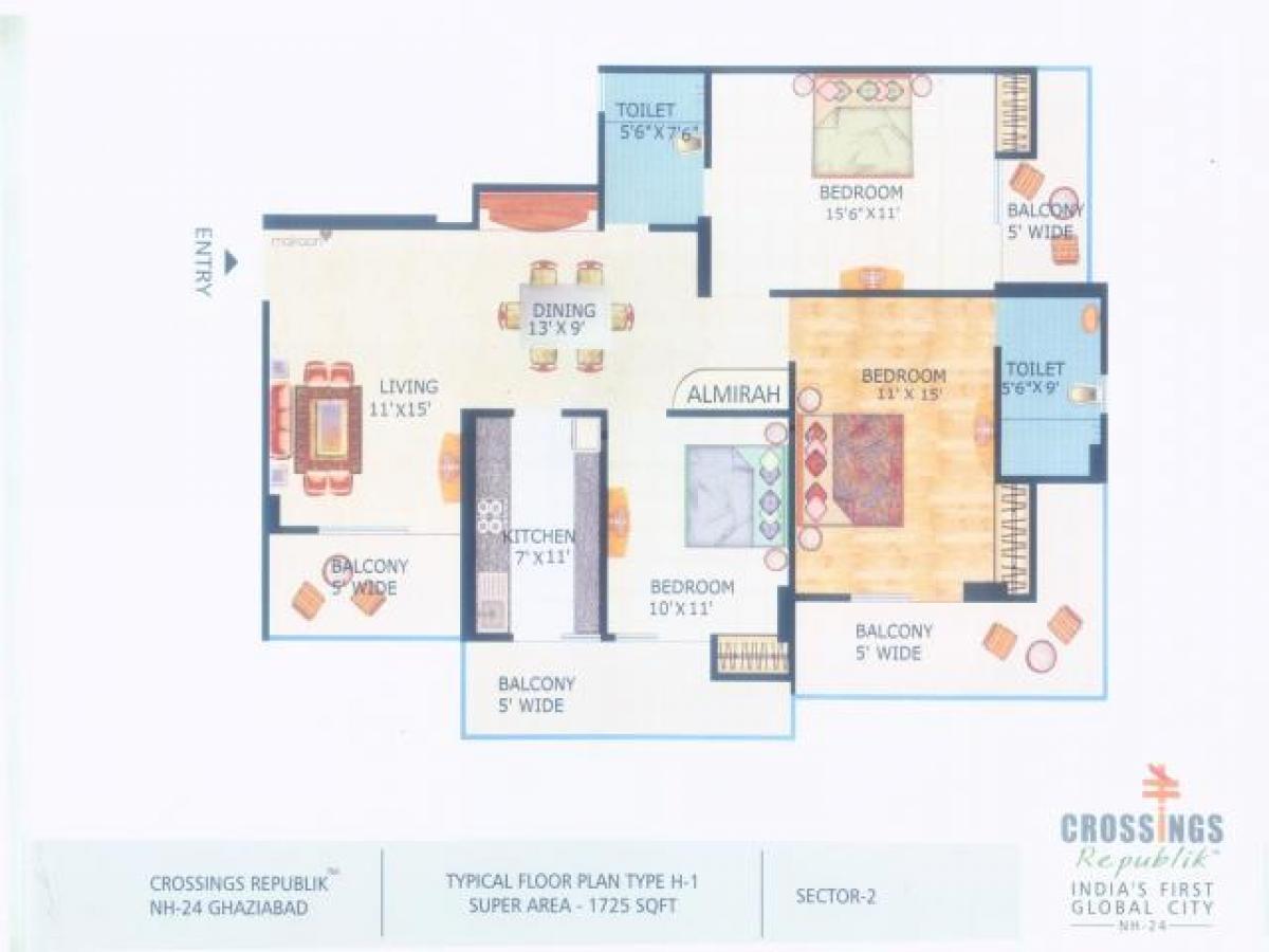 3 bedrooms House in Ghaziabad, India No. 56492