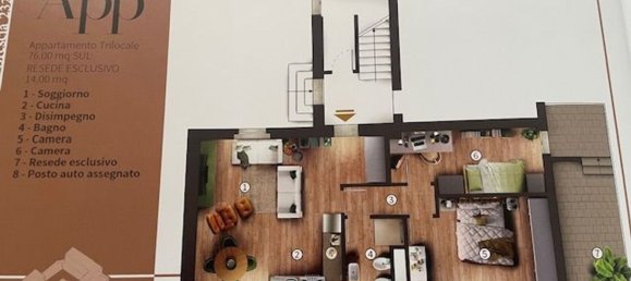 2-Zimmer Wohnung in Campi Bisenzio, Italy, Nr. 171078 3