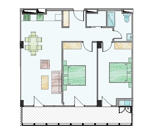 Apartamento de 2 dormitorios en Tbilisi, Georgia No. 1246