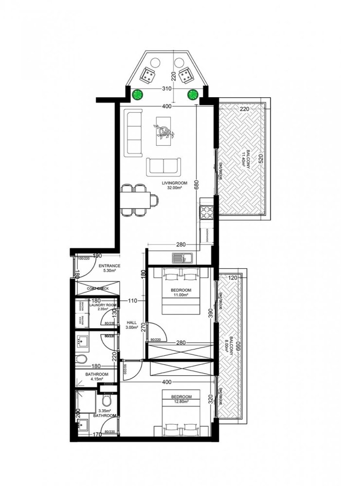 Wohnung 2+1 in Yekta Golden Valley, Oba, Turkey, Nr. 37739 1
