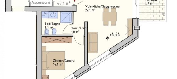 Квартира с 2 комнатами в Трентино Альто Адидже, Италия № 237754 9