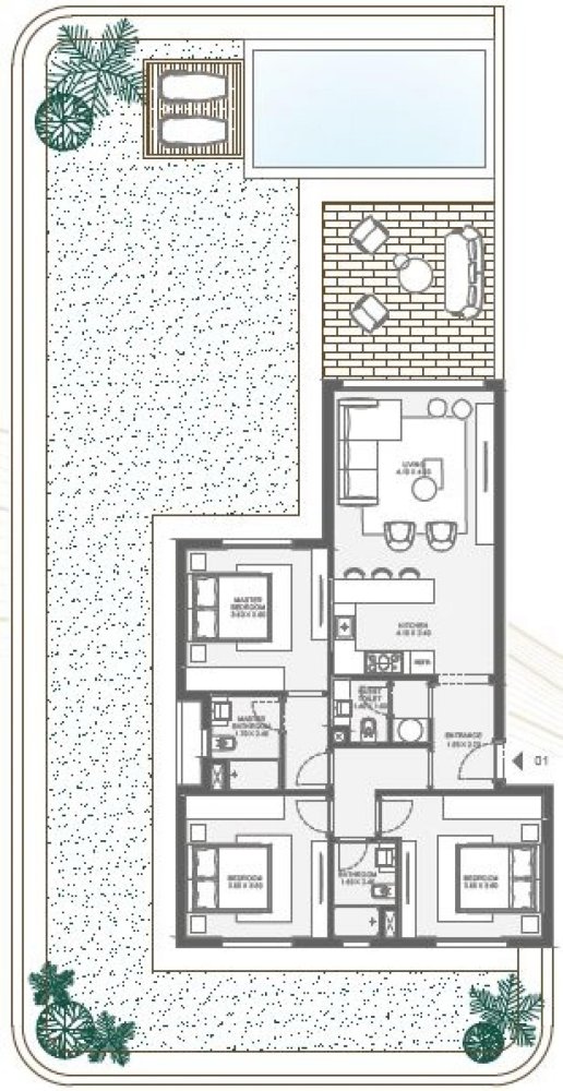 Кондоминиум  с 3 спальнями в Красное Море, Египет № 2110