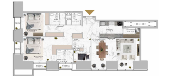 1 Schlafzimmer Doppelhaus in Dubai Marina, UAE, Nr. 121512 8