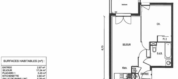 1 chambre Appartement à Saint-Quentin, France No. 82889 3