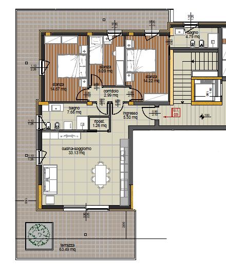 4غرفة بانتهاوس في Trento, Italy رقم 234429