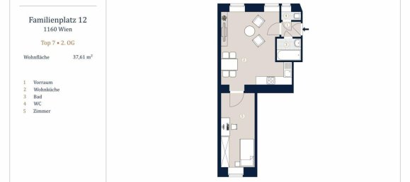 2 rooms Apartment in Ottakring, Austria No. 23544 7