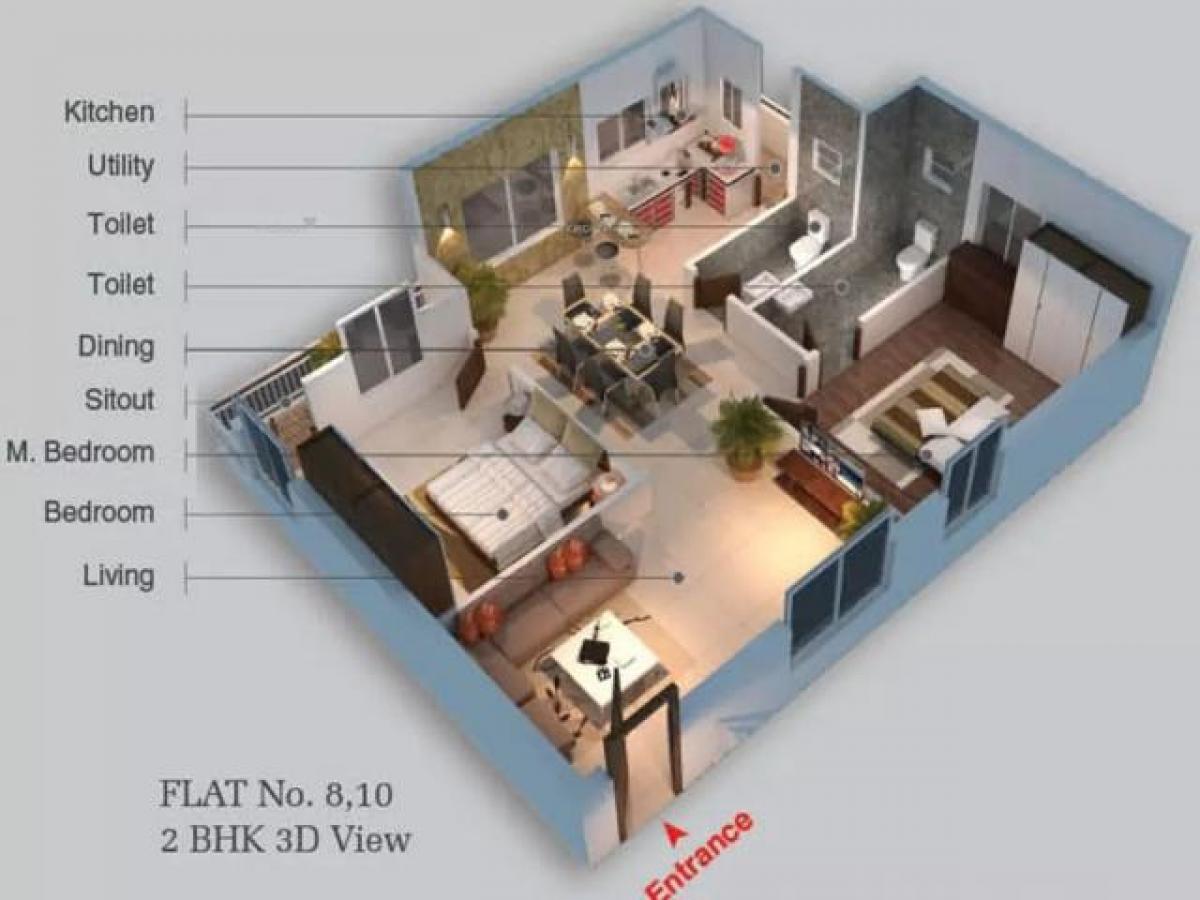 2 bedrooms House in Guntur, India No. 43814