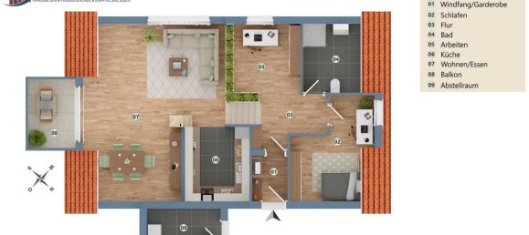 Квартира с 1 спальней в Оснабрюк, Германия № 330771 18