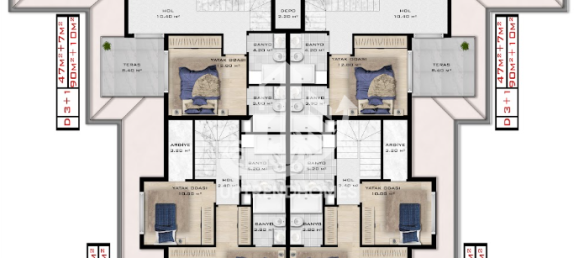 شقة 1+1 في Kargicak, Turkey رقم 16970 23