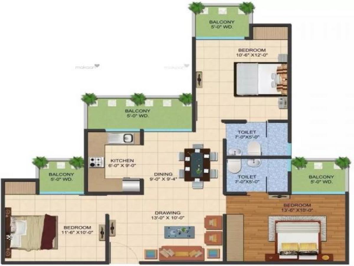 Casa T3 em Noida, India N.º 67679