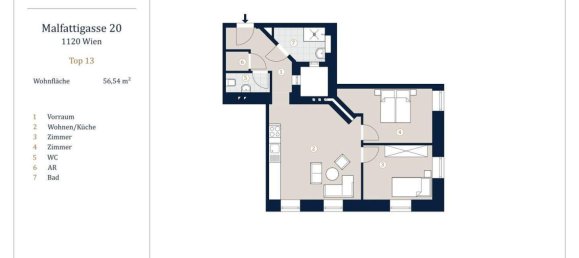 3غرفة شقة في Meidling, Austria رقم 196499 25
