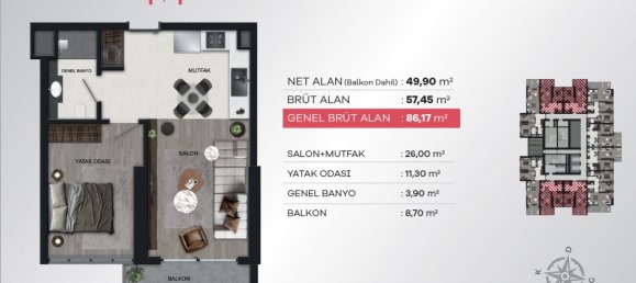 Apartment 1+1 in Izmir, Turkey No. 17920 13