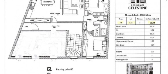 2 Schlafzimmer Wohnung in Vichy, France, Nr. 342981 3