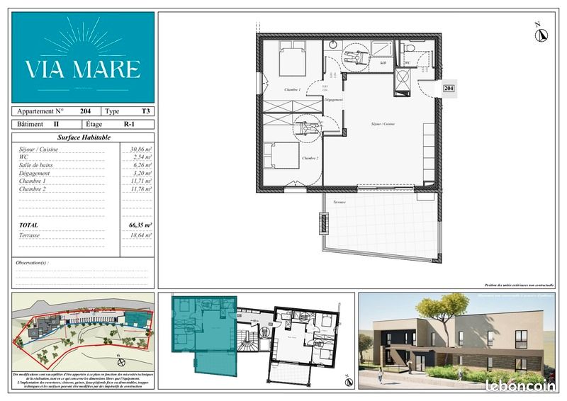 Apartamento T2 em Ghisonaccia, France N.º 46604