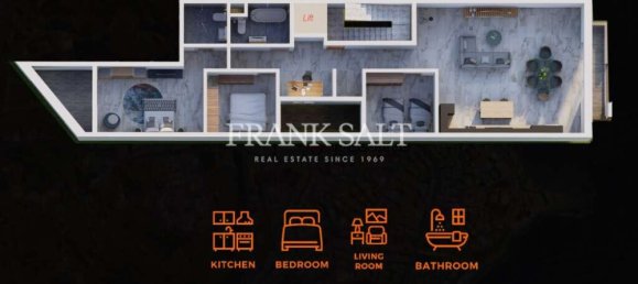 Квартира с 3 спальнями в Марсаскала, Мальта № 1132 8