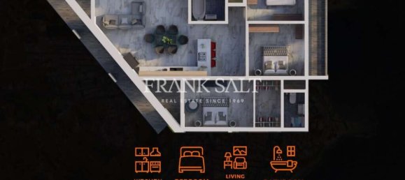 Квартира с 3 спальнями в Марсаскала, Мальта № 1132 24