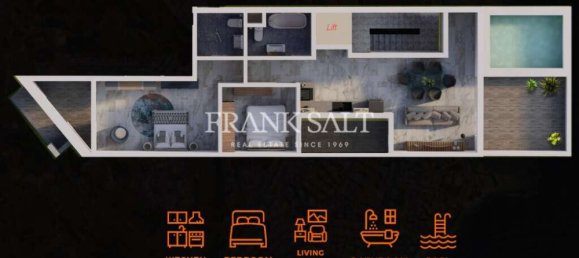 Квартира с 3 спальнями в Марсаскала, Мальта № 1132 13