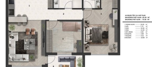 Wohnung 2+1 in Antalya, Turkey, Nr. 21430 11