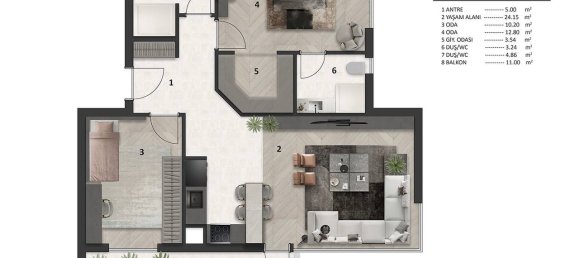 Wohnung 2+1 in Antalya, Turkey, Nr. 21430 15