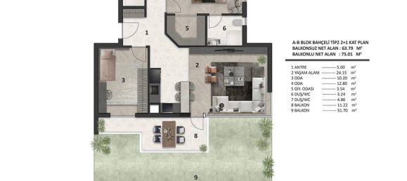 Wohnung 2+1 in Antalya, Turkey, Nr. 21430 16