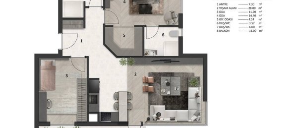 Wohnung 2+1 in Antalya, Turkey, Nr. 21430 17