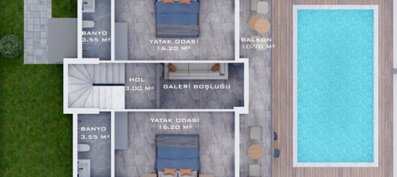 Villa de 4+1 en Fethiye, Turkey No. 4630 17