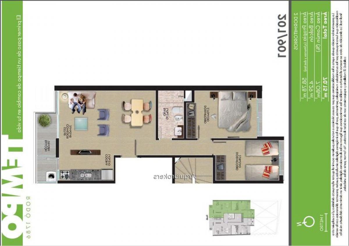 2 bedrooms Apartment in Montevideo, Uruguay No. 2023