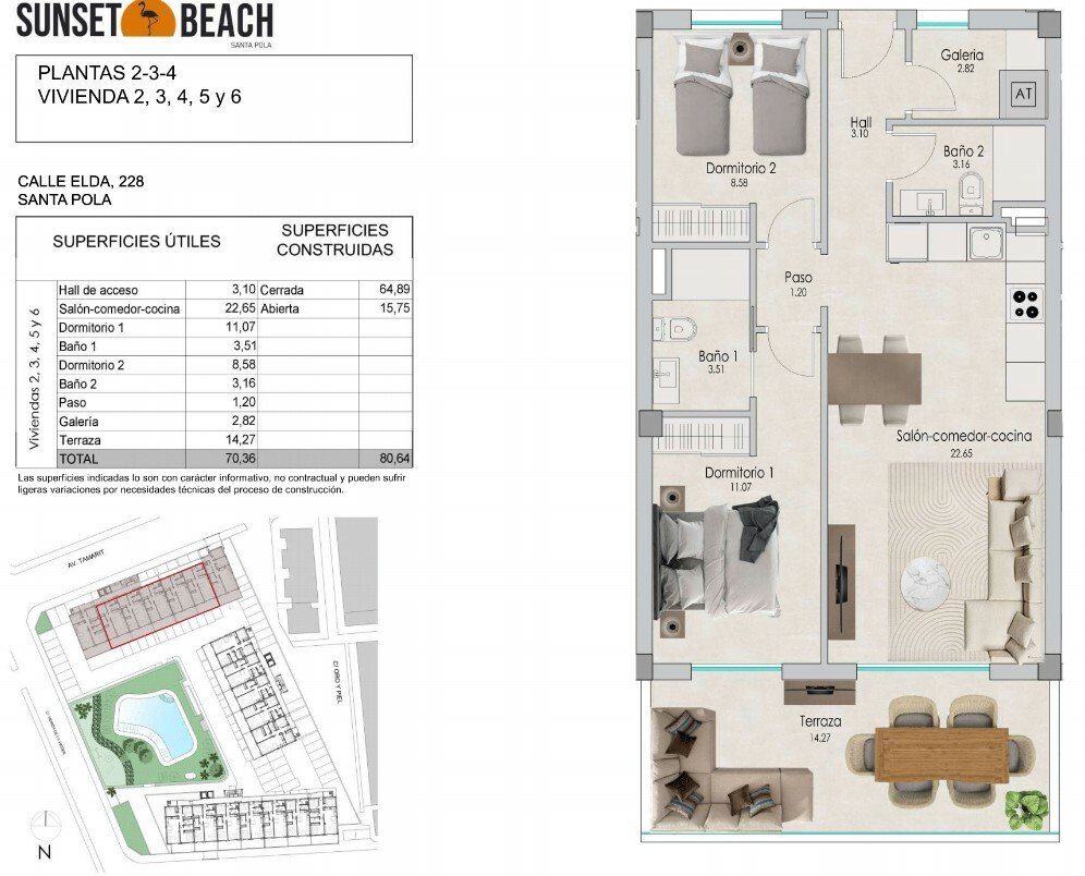 2 chambres Appartement à Santa Pola, Spain No. 285134