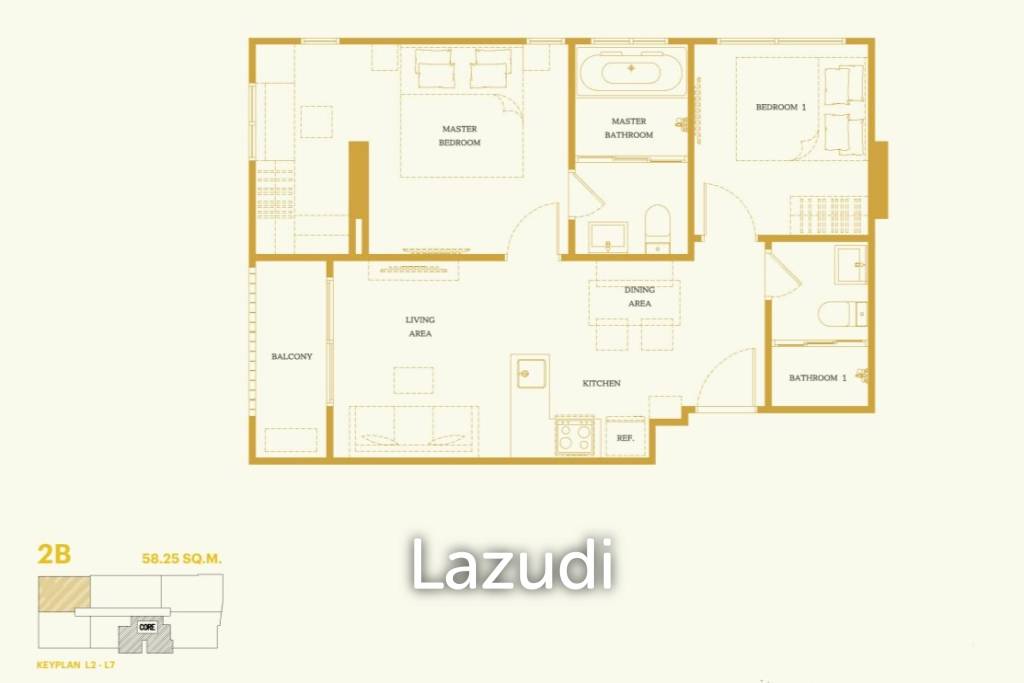 2 Schlafzimmer Eigentumswohnung in Bangkok, Thailand, Nr. 19642