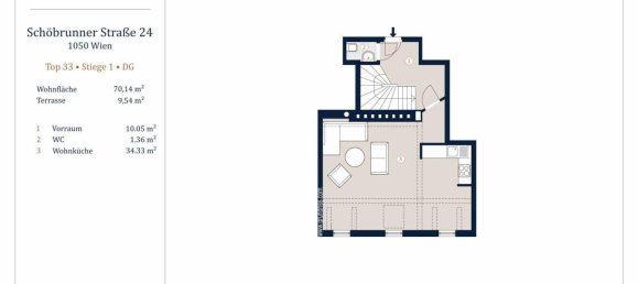 2-salle Appartement à Margareten, Austria No. 98957 10