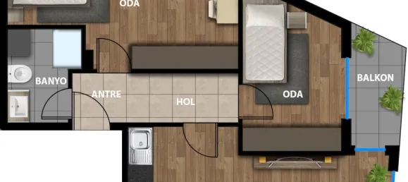 Квартира 2+1 в Мугла, Турция № 33347 11