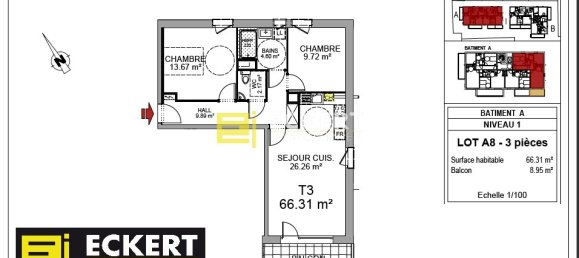 Apartamento de 2 dormitorios en Ernolsheim-Bruche, France No. 210623 2