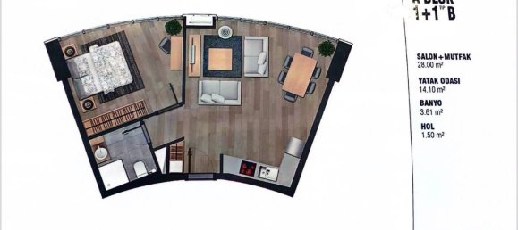 شقة 1+1 في Istanbul, Turkey رقم 31868 7