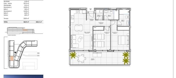 Квартира с 2 спальнями в Адехе, Испания № 24754 2