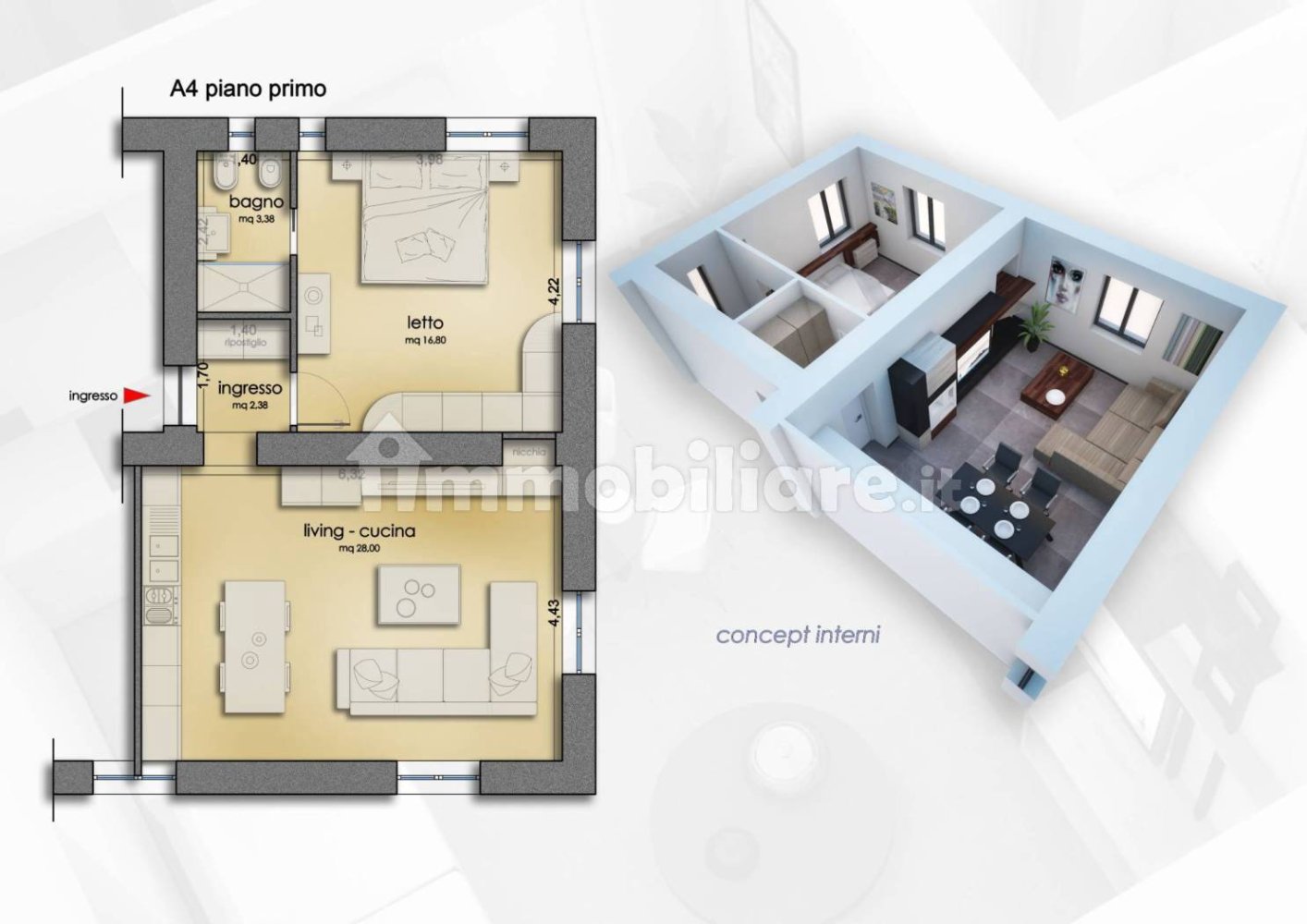 1 Schlafzimmer Wohnung in Salerno, Italy, Nr. 332997