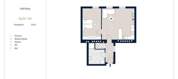 2غرفة شقة في Wieden, Austria رقم 252899 6