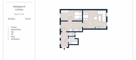 2 rooms Apartment in Meidling, Austria No. 195109 15