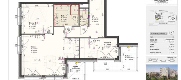 3 rooms Apartment in Vienna, Austria No. 167777 8