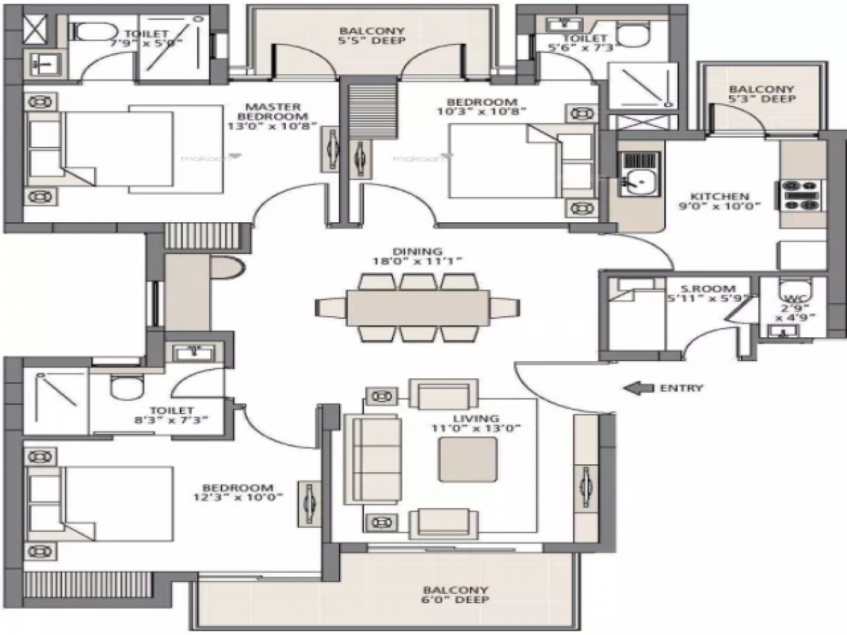 3 Schlafzimmer Haus in Gurgaon, India, Nr. 28330