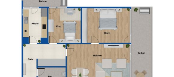 Квартира с 3 комнатами в Франкфурт на Майне, Германия № 19299 10