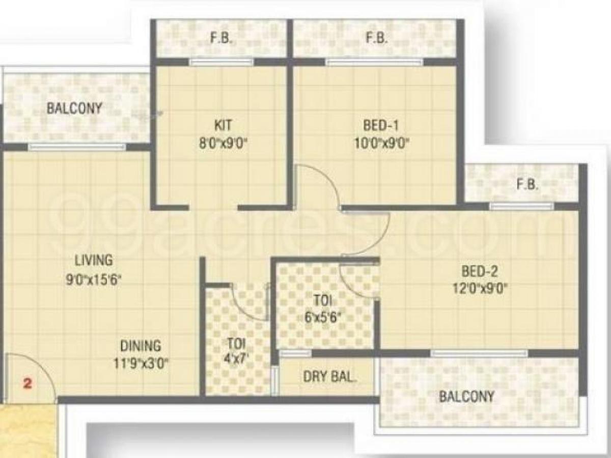 2 chambres Maison à Mumbai, India No. 54740