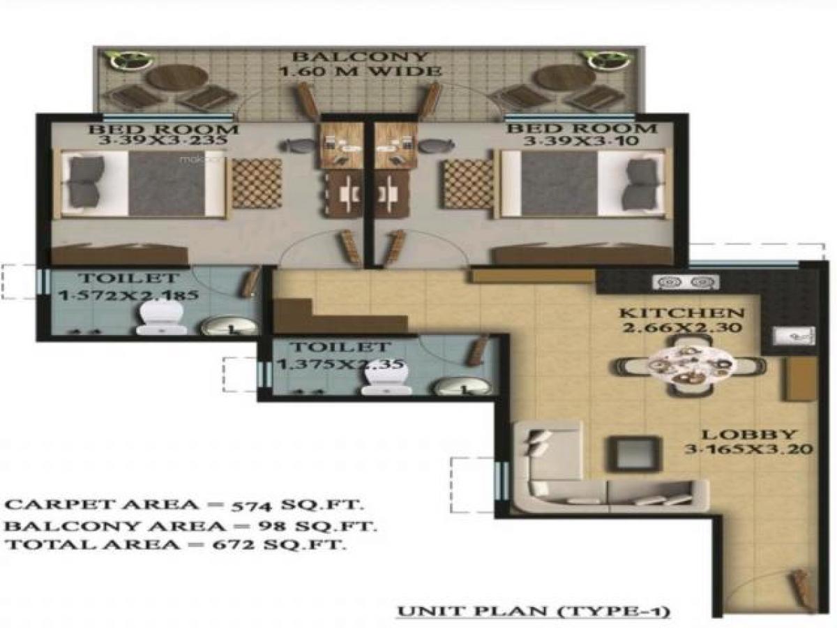 2 غرف نوم منزل في Gurgaon, India رقم 22463