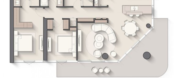 Квартира с 2 спальнями в Costa Mare, Дубай, ОАЭ № 65236 2