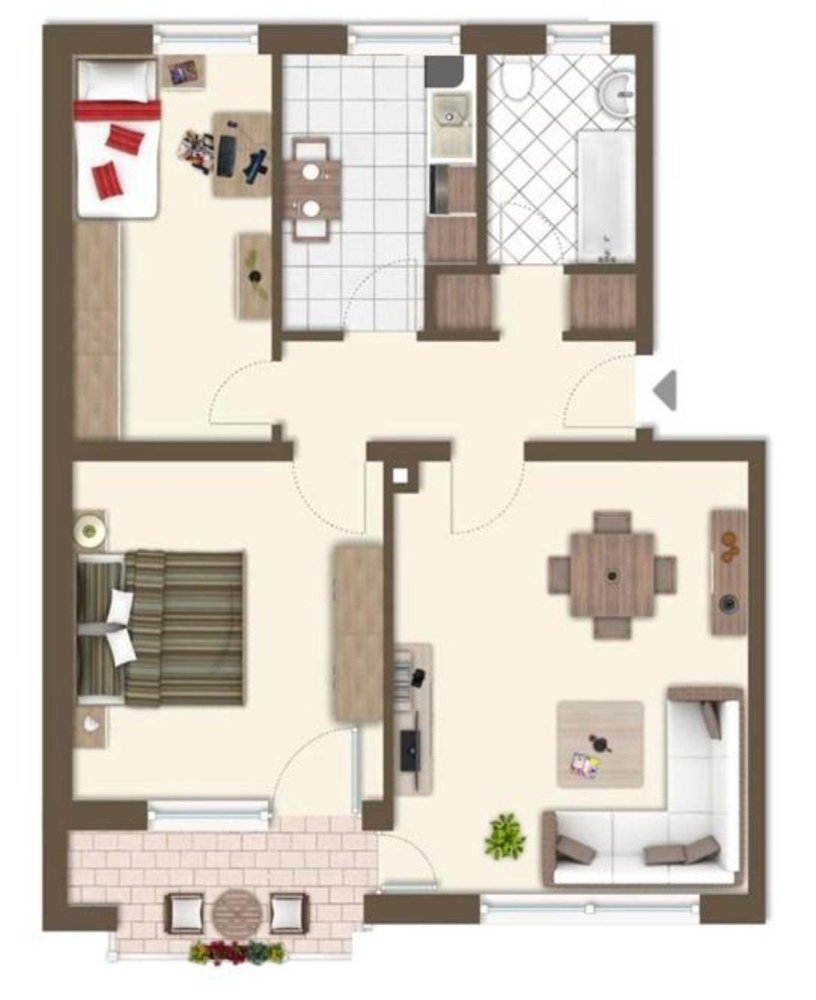 2 غرف نوم شقة في Ansbach, Germany رقم 326107